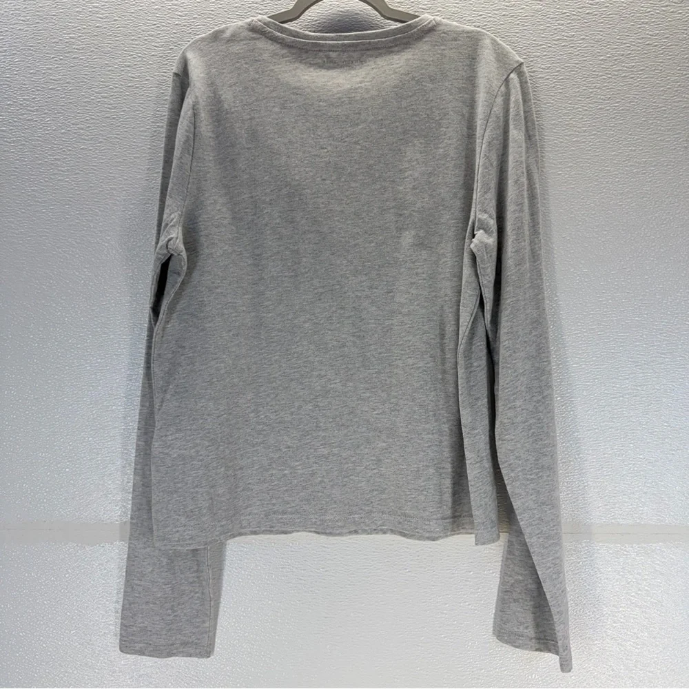 Tommy‎ Hilfiger Girls XL Gray Sequin Heart Long Sleeve Tee Cotton